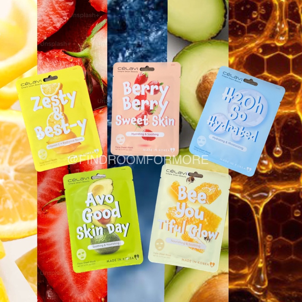 Set of 5 Face Masks + 1 Eye Mask